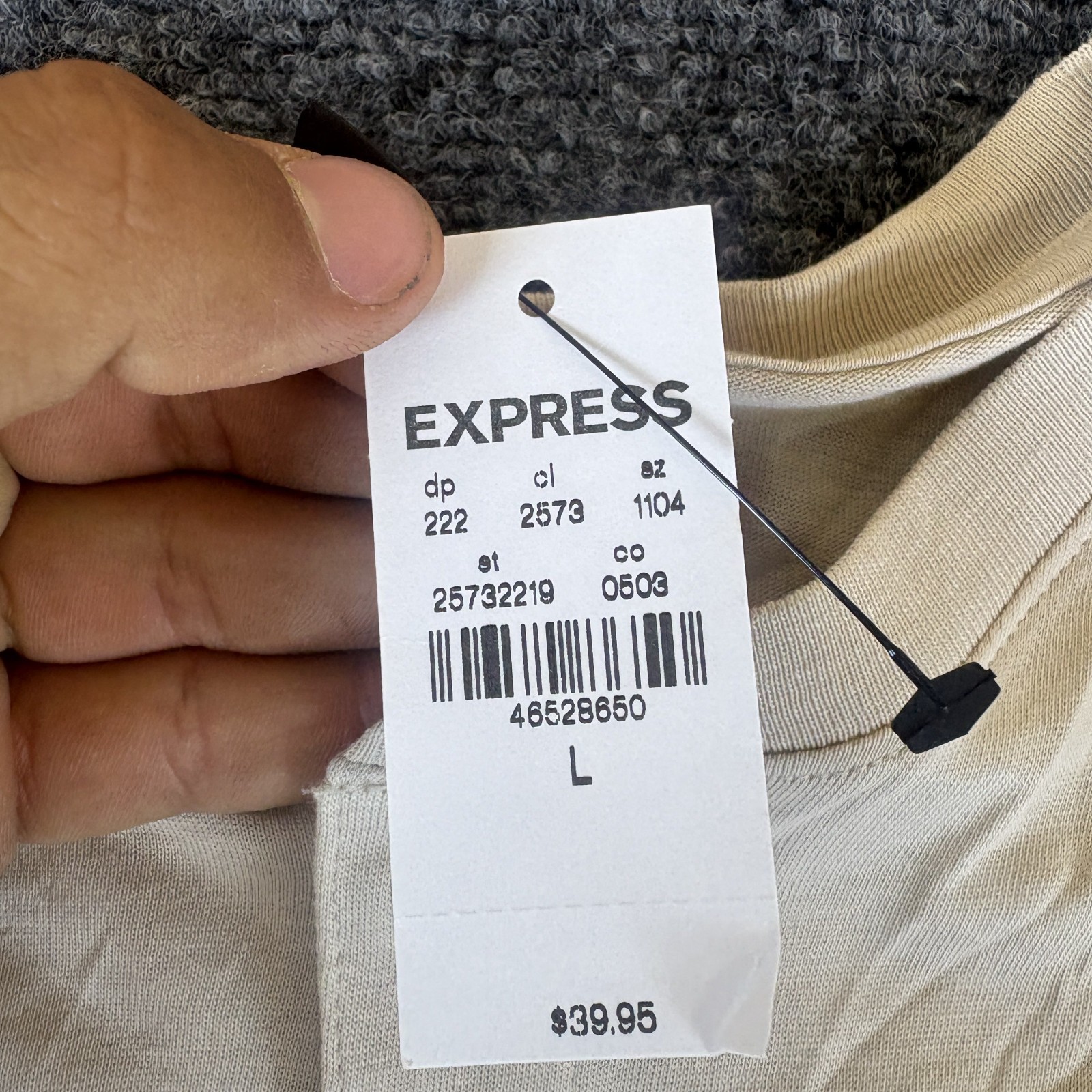 Express Henley Shirt Mens Large Cream Pima Cotton Regular Fit Casual Long Sleeve gallery