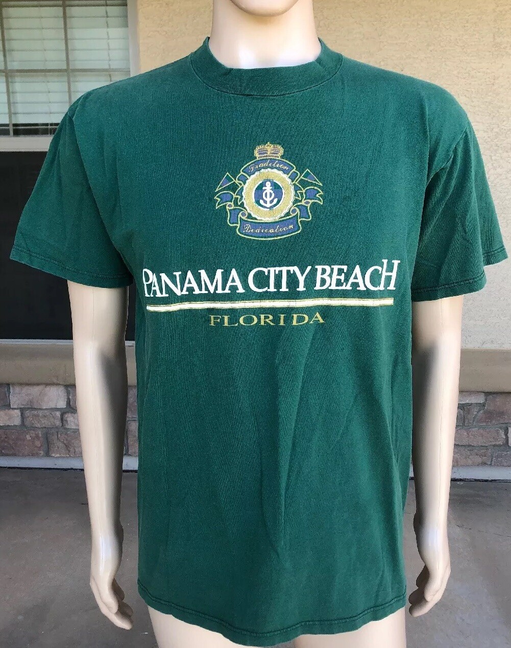 Vintage 90s Panama City Beach Tourist T Shirt Jerzees USA Made Size Large gallery