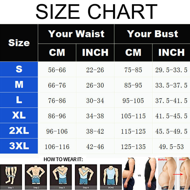 US Men Shaper Vest Full Body Slimming Tummy Underwear Shapewear Beer Belly Shirt gallery