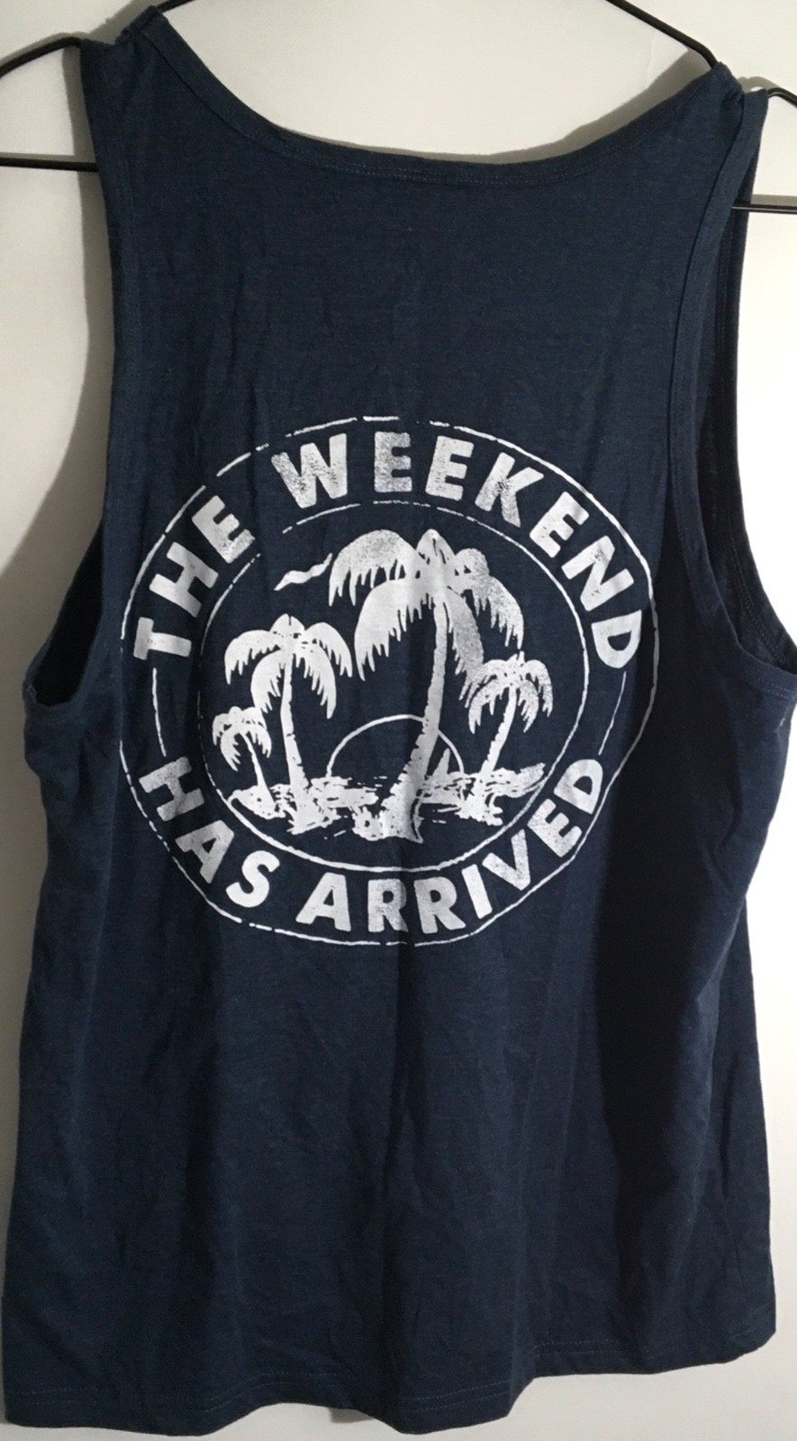 Chubbies The Relaxer Men's Size Small Navy Blue Palm Graphic Sleeveless Tank Top gallery