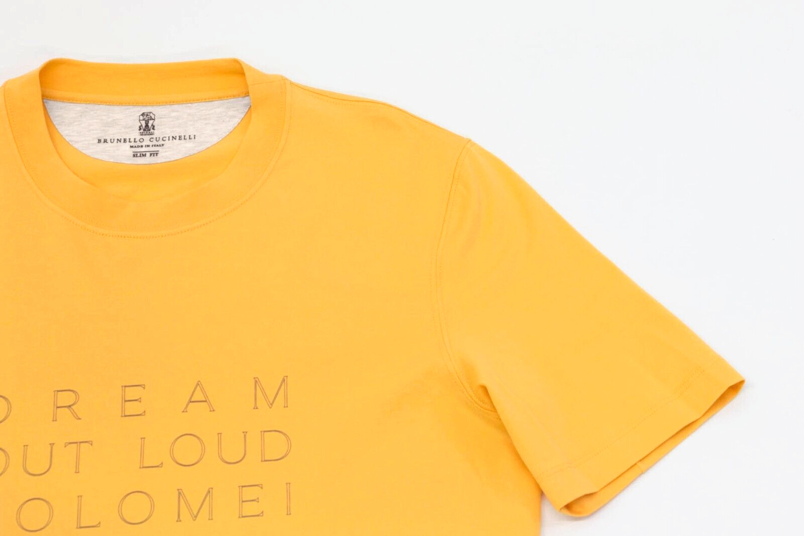NWT Brunello Cucinelli Mens Slim Fit Bright Graphic Logo Crewneck T-Shirt M A238 gallery