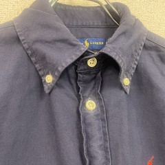 Ralph Lauren Long Sleeve Button Down Shirt Navy Blue XS Used Japan