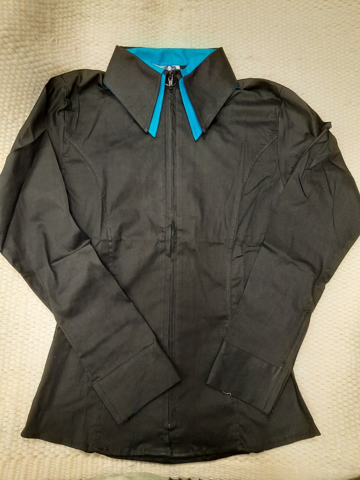Royal Highness Equestrian Womens Cotton Zip Front Double Collar Show Shirts