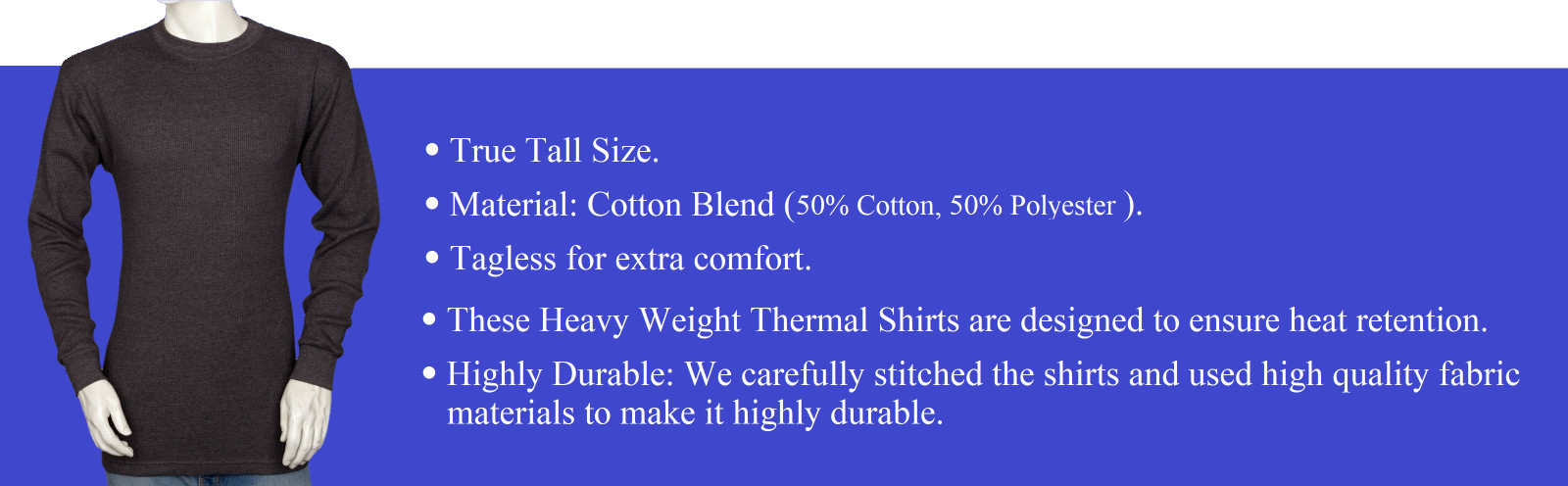 Styllion Big and Tall - Mens THERMAL Shirts Crew - Heavy Weight - TCLS gallery