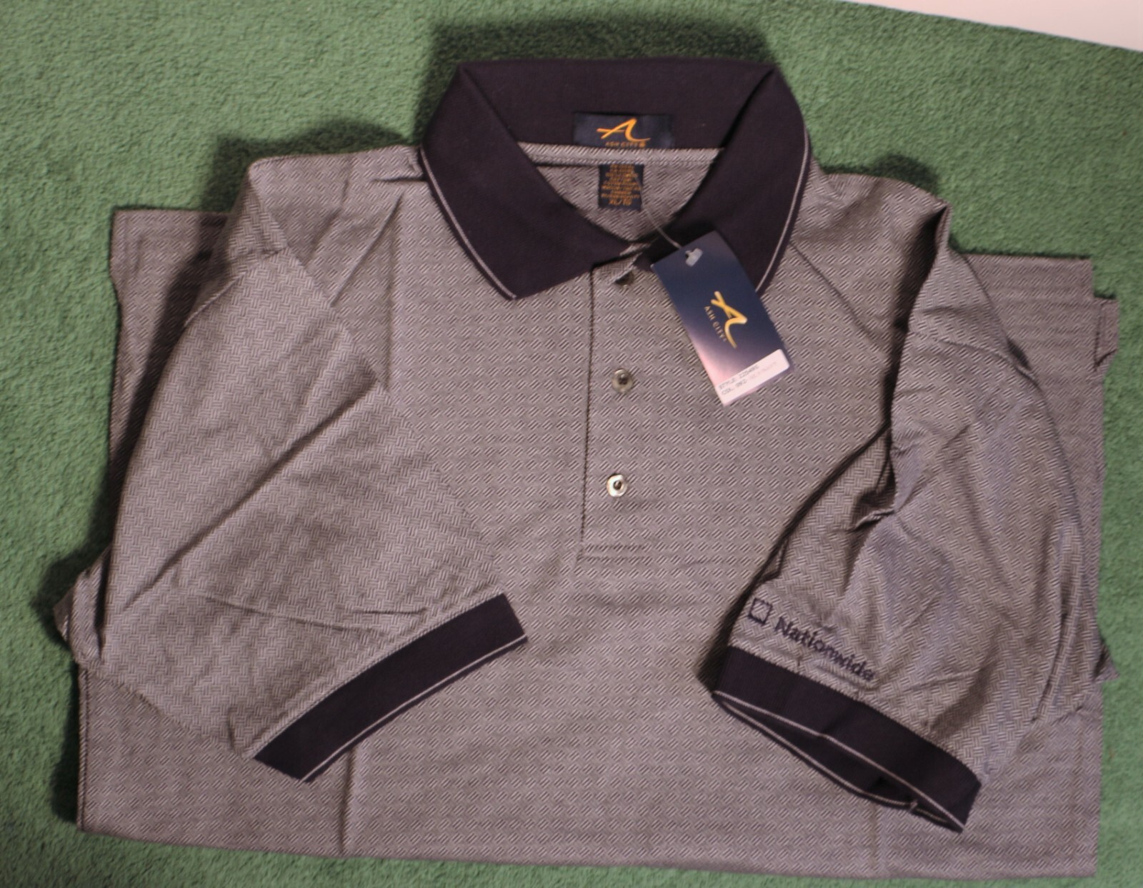 NEW w/Tags Mens Ash City 100% Cotton Herringbone Golf Shirt XL w/Logo gallery