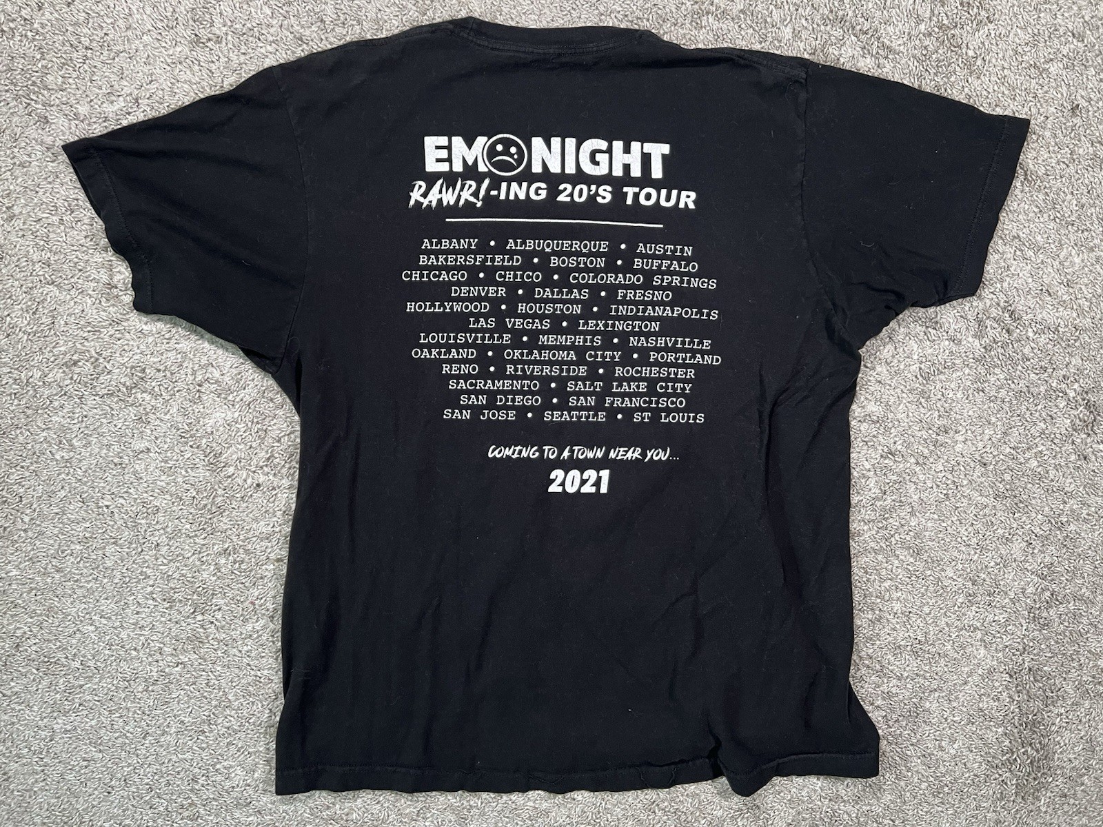 The Emo Night Rawr! - ing 20’s Tour Shirt Size XL Black Tulex 202 Tag gallery