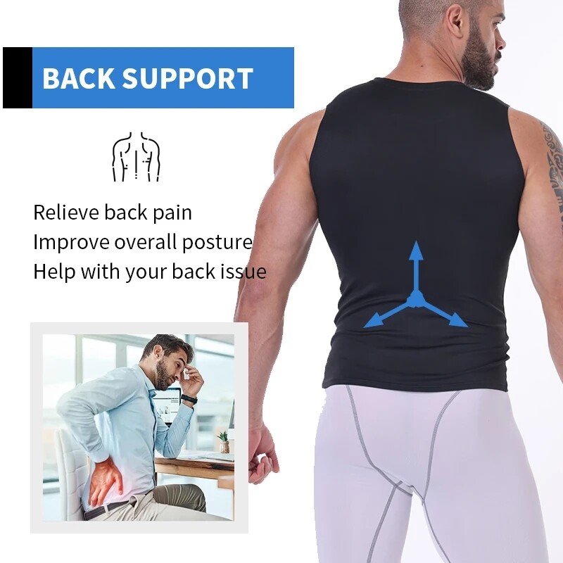 Mens Slimming Tummy Body Shaper Vest Compression T-Shirt Fitness Muscle Tank Top gallery
