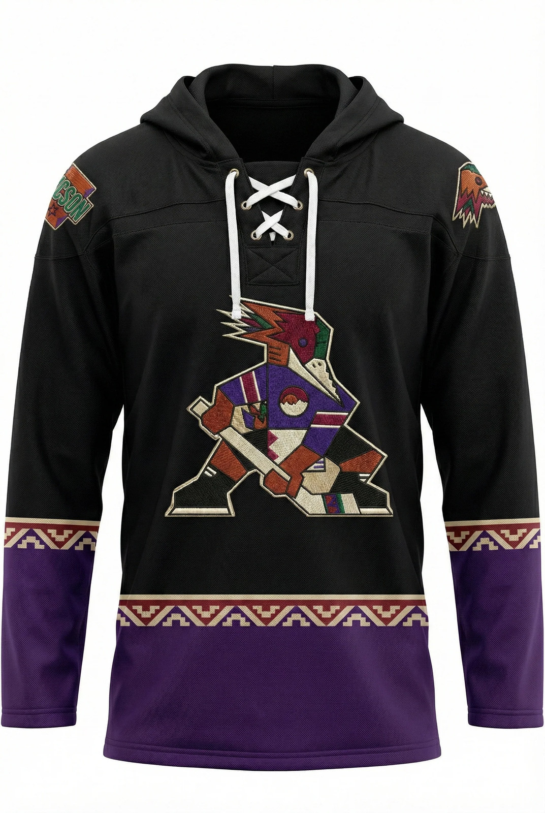 Tucson Roadrunners "Kachina" Alternate AHL Hockey Embroidered Lace Hoodie gallery