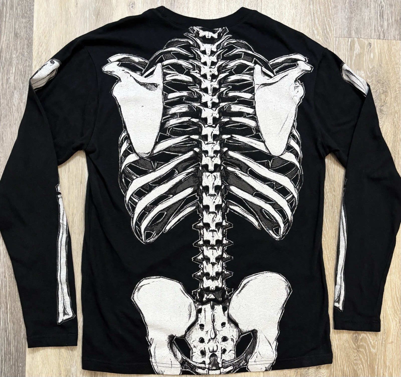 Y2K Skeleton Long Sleeve Shirt AOP Double-Sided Goth Punk Spirit Halloween Small gallery