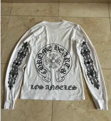Authentic Chrome Hearts White Los Angeles Long Sleeve T Shirt sz S