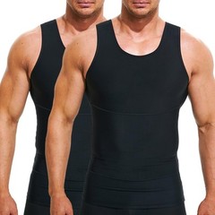 Mens Compression Shirt Slimming Body Shaper Vest Tummy Control Undershirt
