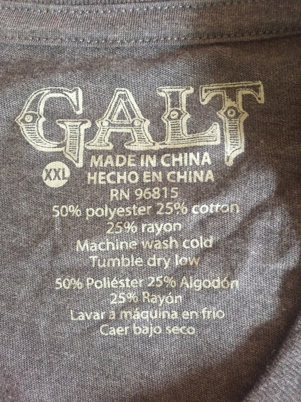 NWT Men's Galt Signature American Shirt Charcoal Gray USA Red White Blue XXL 2XL gallery