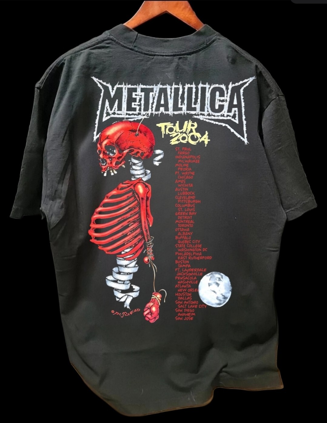 METALLICA 2004 Tour SHAKA HEAVYWEIGHT GARMET DYED T SHIRT gallery