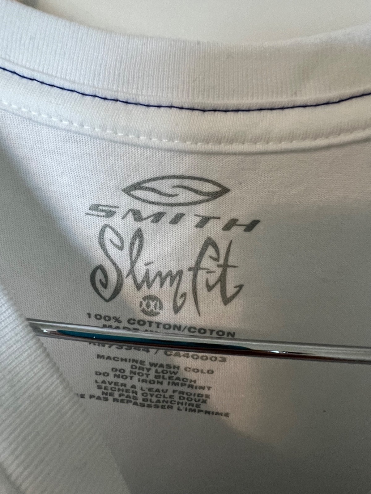 NWT T-SHIRT MENS SLIMFIT XXL SLIM SMITH TIGER OPTICAL WHITE TURQ PRINT TRENDY gallery