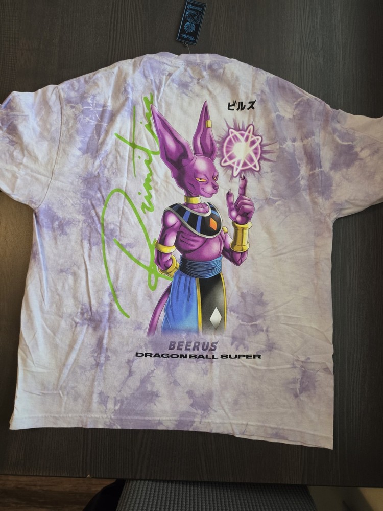 Primitive Purple Tye Dye Dragonball Super Lord Beerus T-Shirt Size Large