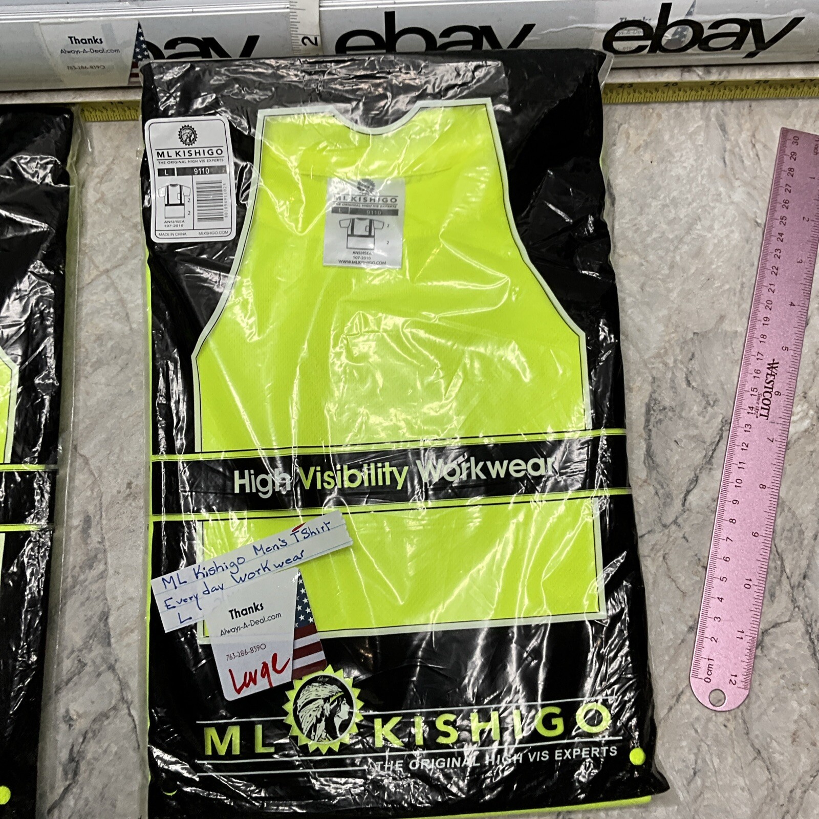 Kishigo Men Large High-performance Microfiber High Vis Safety T-shirt 9110 9111 gallery