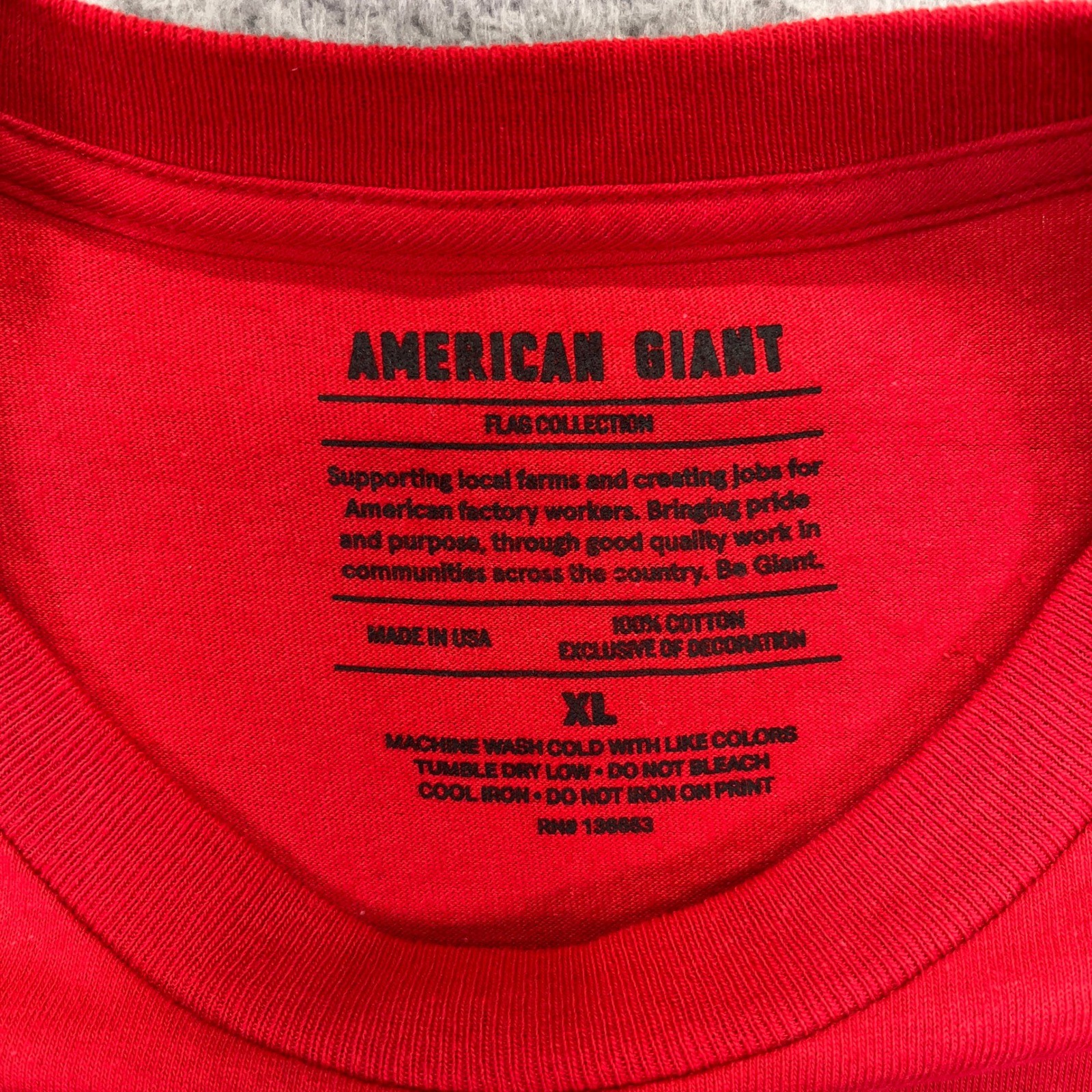 American Giant T Shirt Mens XL Red "AMERICAN MADE" Graphic Tee Cotton gallery