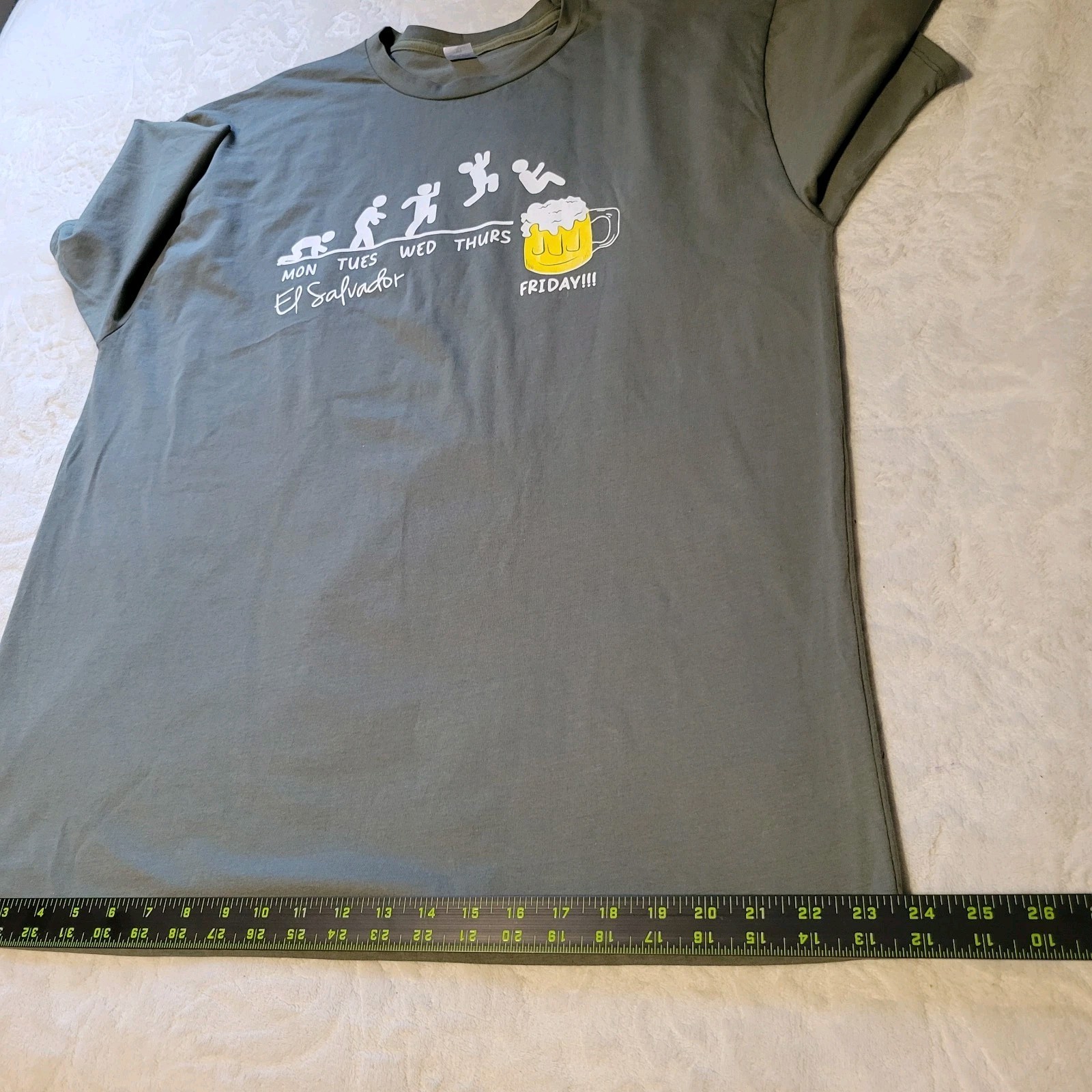 El Salvador Mens T Shirt Large Green Short Sleeve gallery