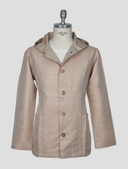 NEW KITON LIGHT BROWN COTTON LINEN OVERSHIRT LUCA EU 54 – US 44 – XL KME62