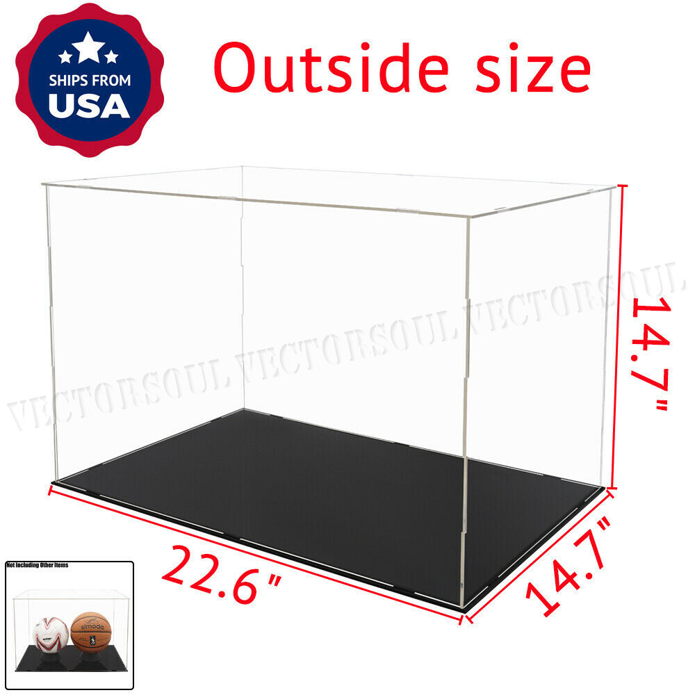 US 22″/56cm Acrylic Plastic Display Case BIG Box Clear Self-Install Dustproof