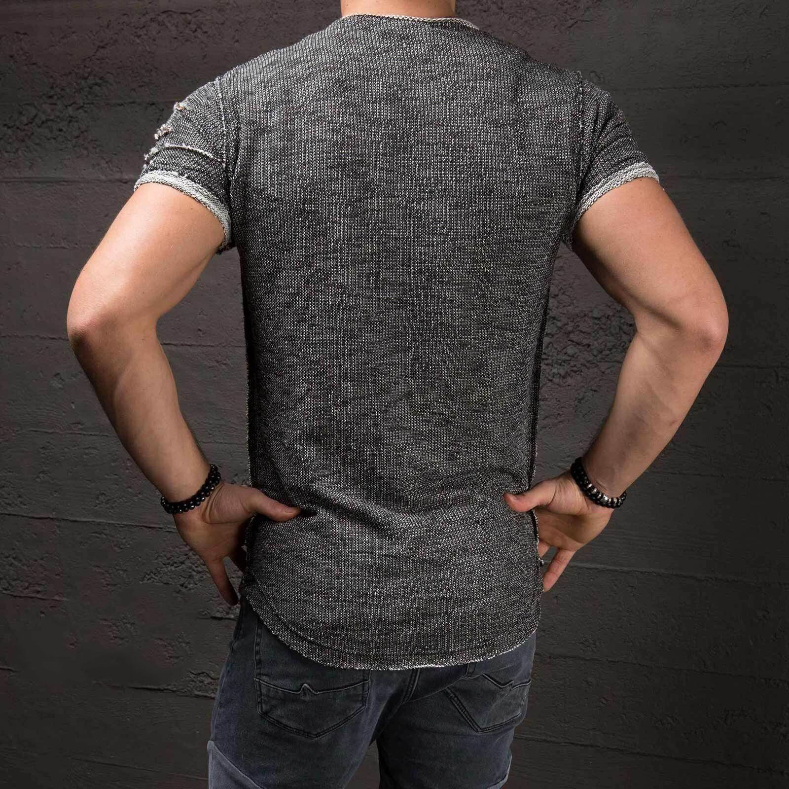 Hot Men's Slim Fit O Neck Short Sleeve Muscle Tops T-shirt Ripped Casual Blouse gallery