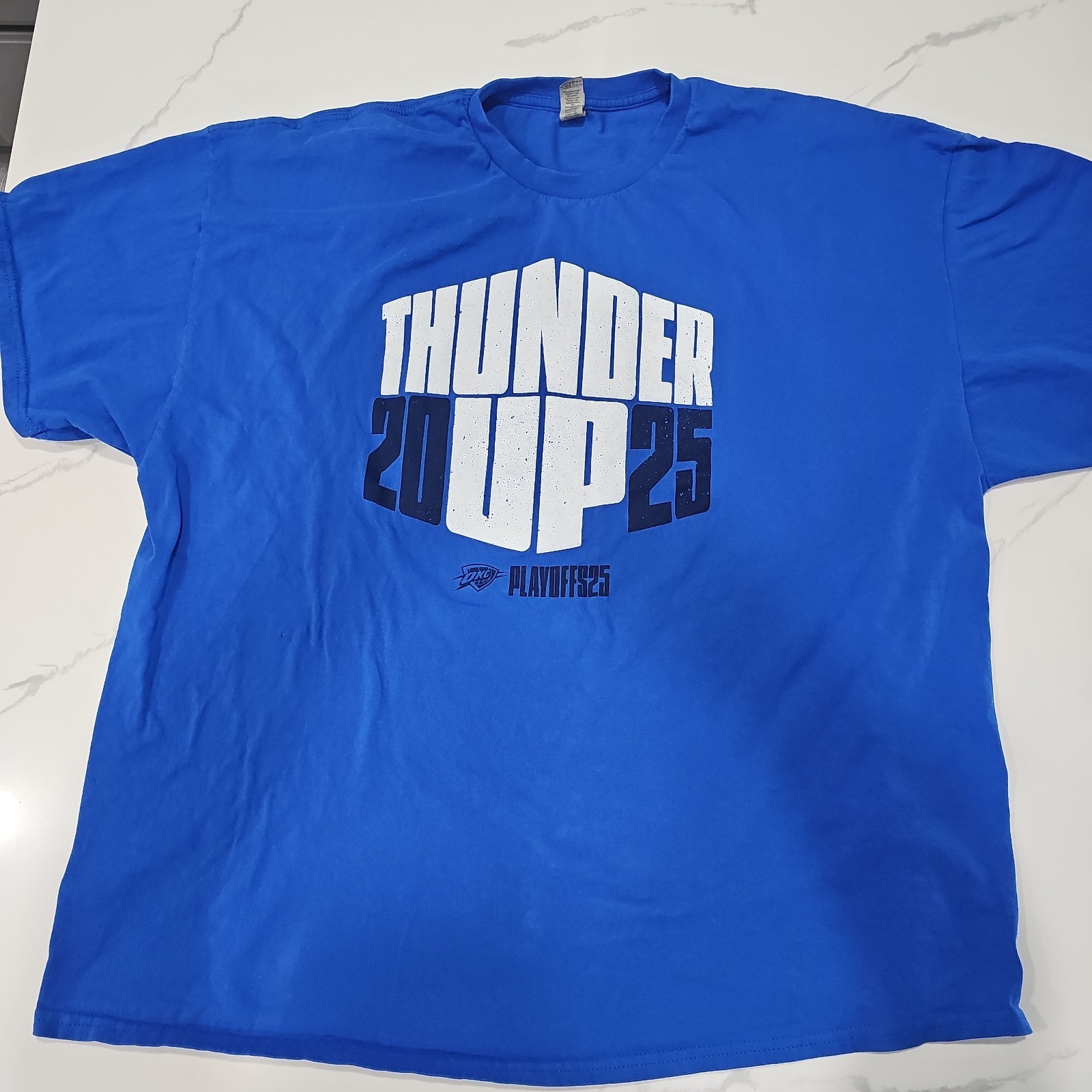 OKC Thunder 2025 NBA Playoffs Men's 3XL T-Shirt Rare Has Small Hole See Pics gallery