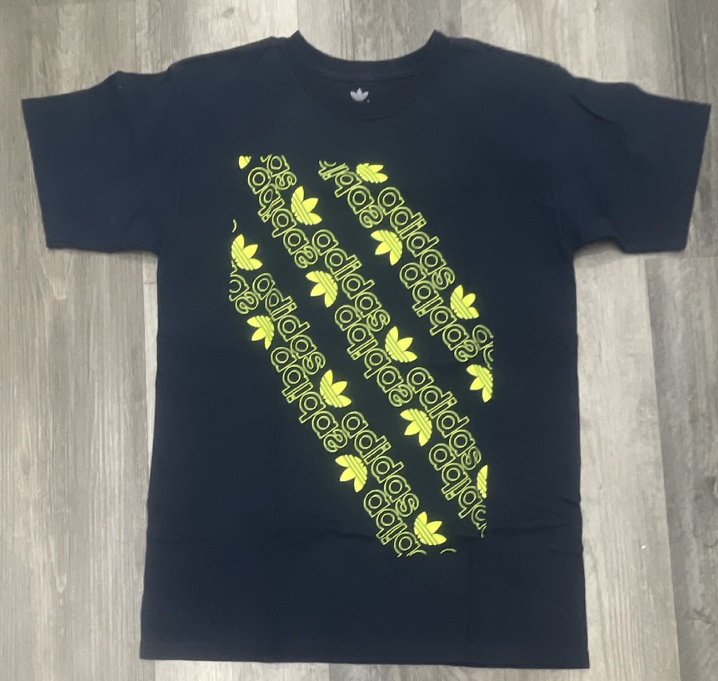 adidas Originals Black/Yellow Logo Graphic Jersey Cotton T-Shirt Men’s S gallery