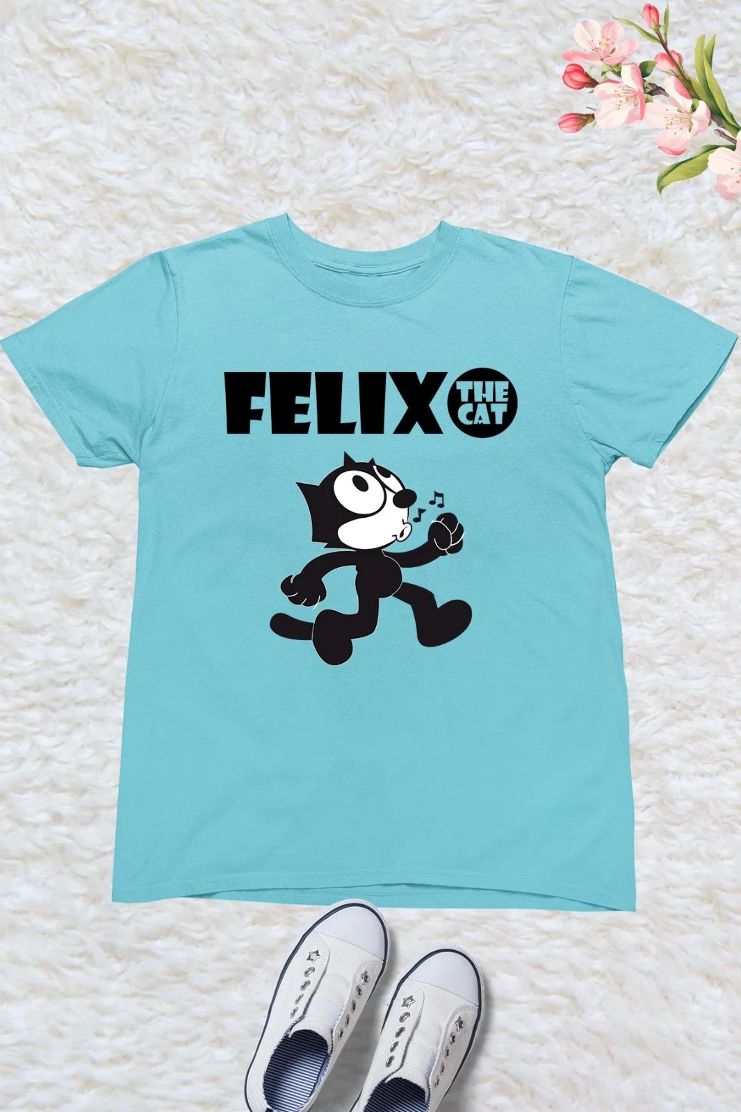 Felix the Cat Light Blue Cotton All size S-5XL T-Shirt H596 gallery