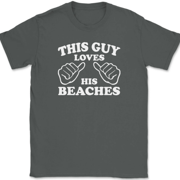 This Guy Loves His Beaches T-Shirt Tee Funny Ocean Novelty Gift gallery