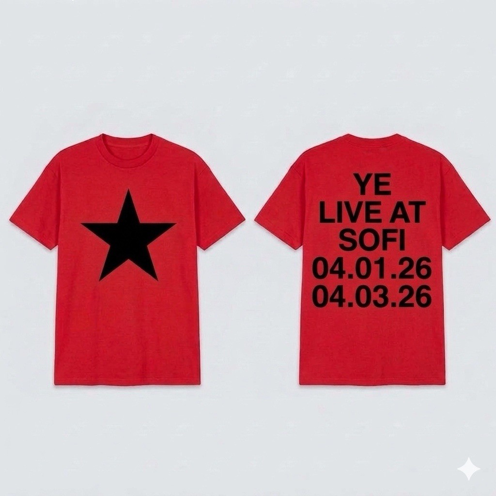 Kanye West BULLY Star Live A Sofi Merch T Shirt New 2026 Ultra Light Beam Pablo