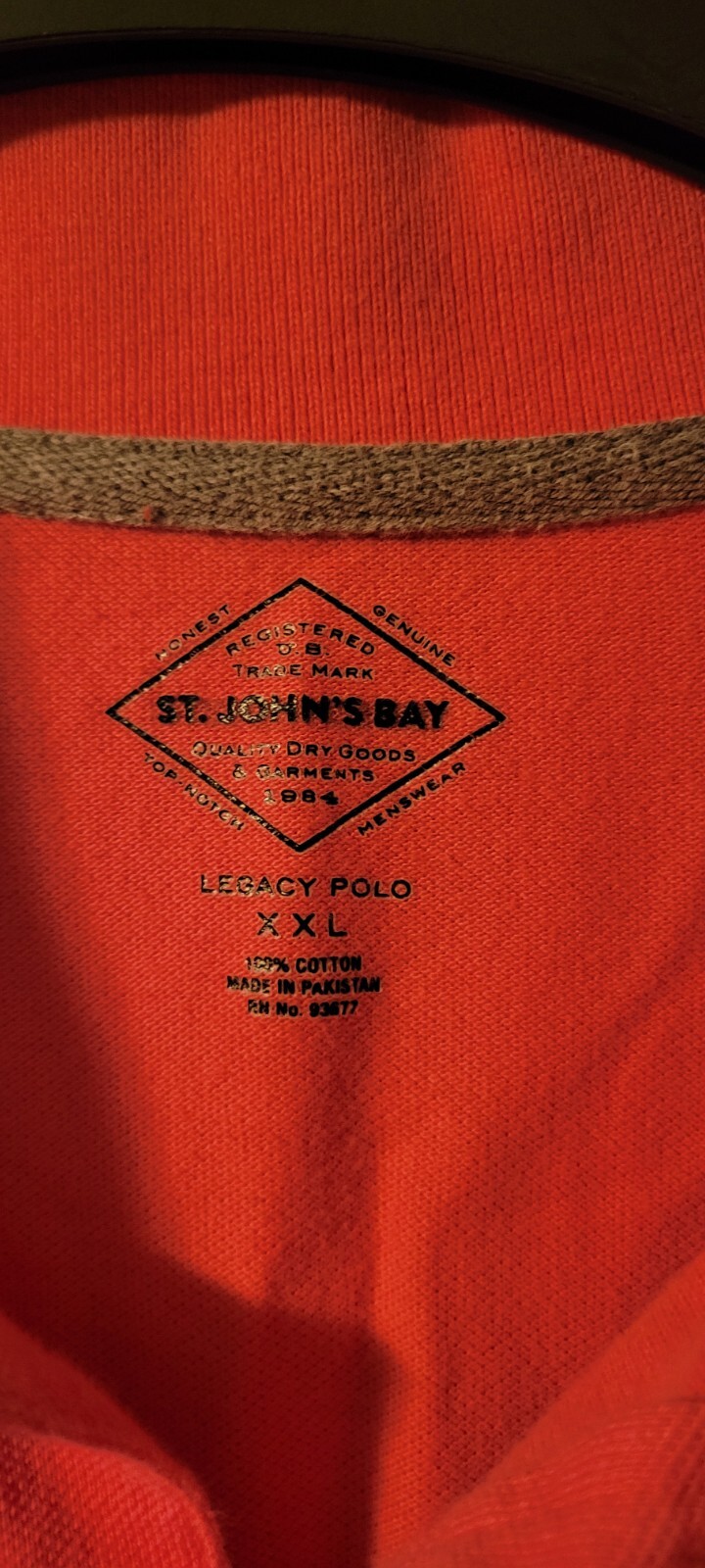 St Johns Bay XXL 2XL Mens Polo Shirt Short Sleeve Easy Care Pockets Pink Salmon gallery