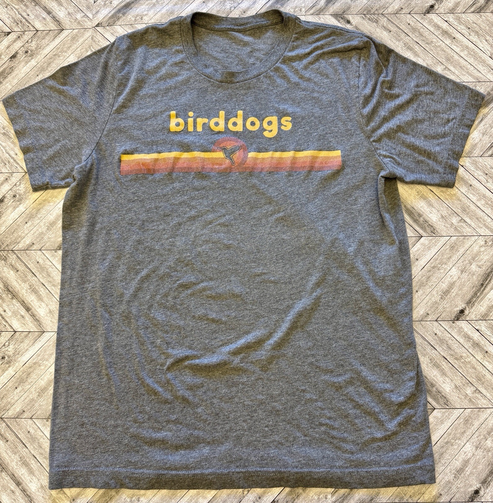 Bird Dog T-Shirt Mens Medium Gray Outdoor Hiking Running Comfort Logo Tee gallery