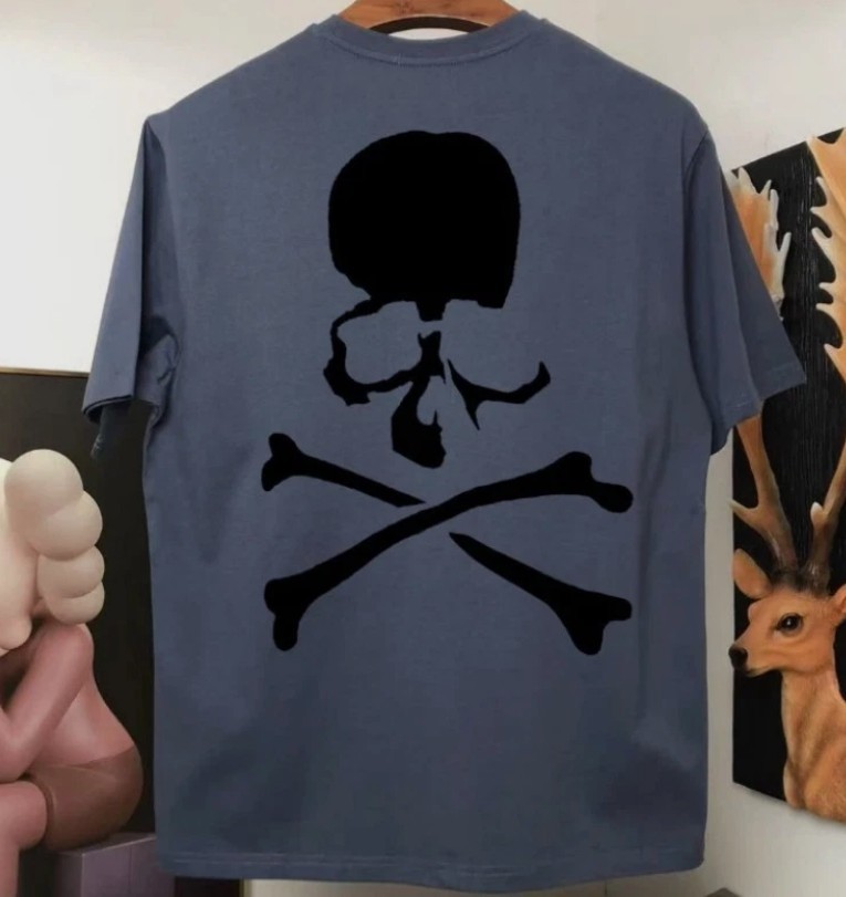 Men Mastermind Dark Skull High Street Fashion Plush Short sleeved T-shirt gallery