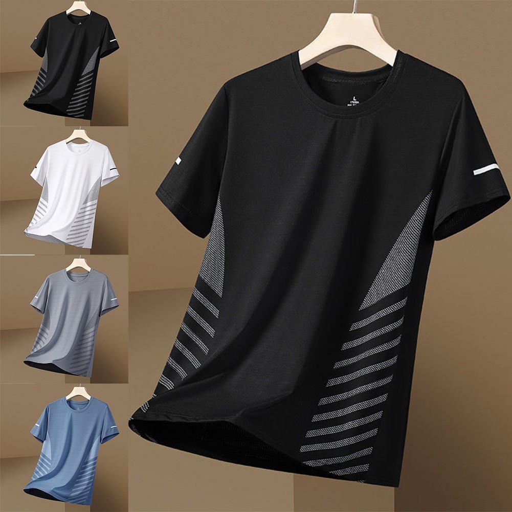 Lightweight Ice Silk T Shirt for Men Perfect for Sports and Outdoor Activities gallery