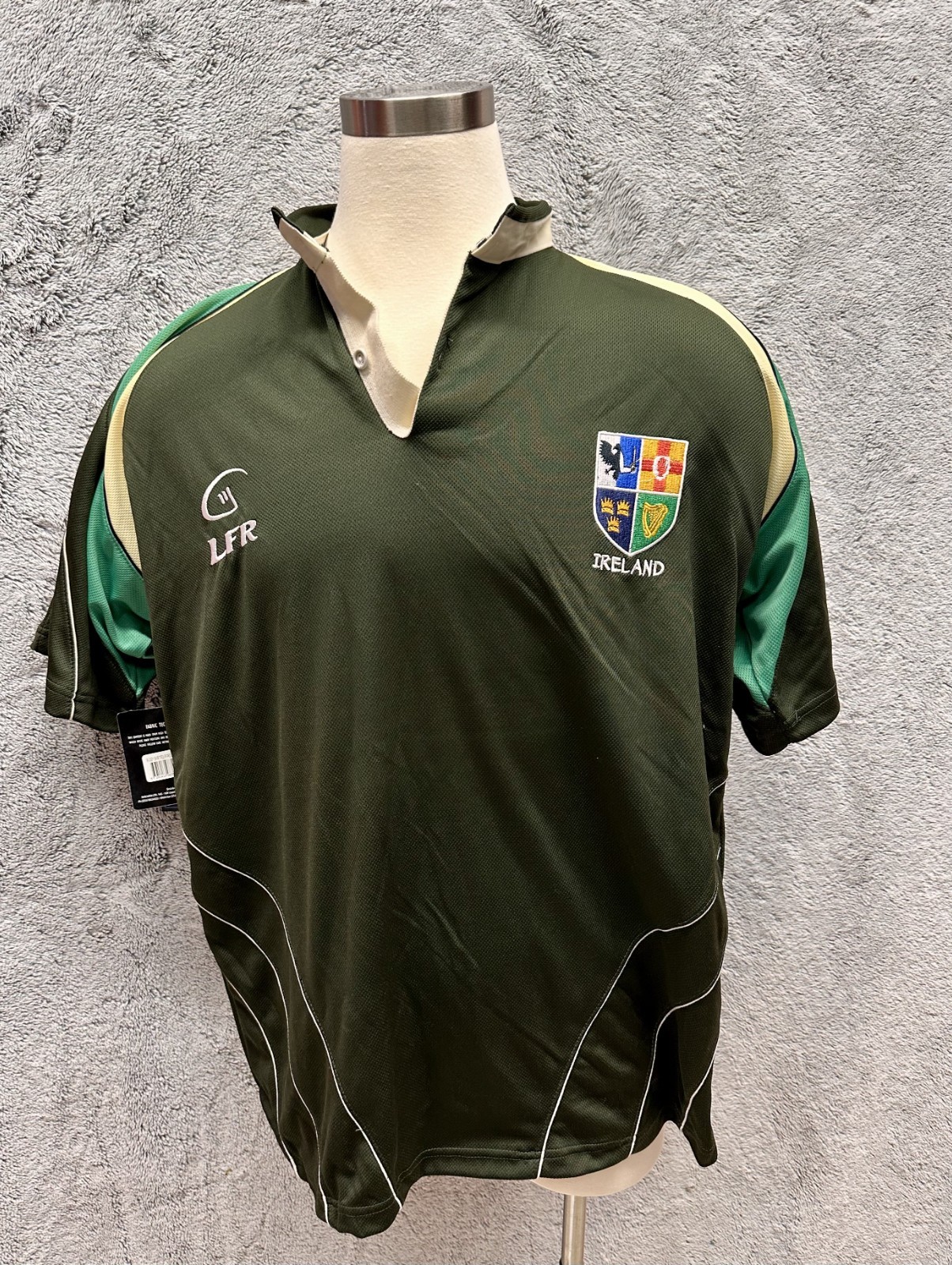 Vintage Y2K Ireland Four Provinces Rugby Shirt Olive Green Live For Rugby L