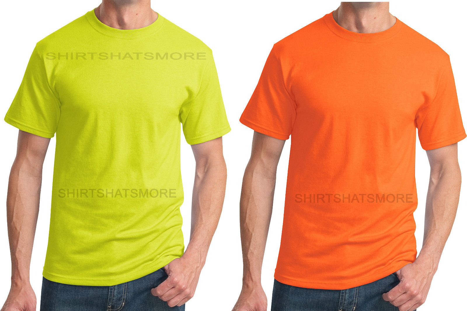 MENS T-Shirt Safety Yellow Green Orange Neon High Visibility S-5XL Jerzees NEW gallery