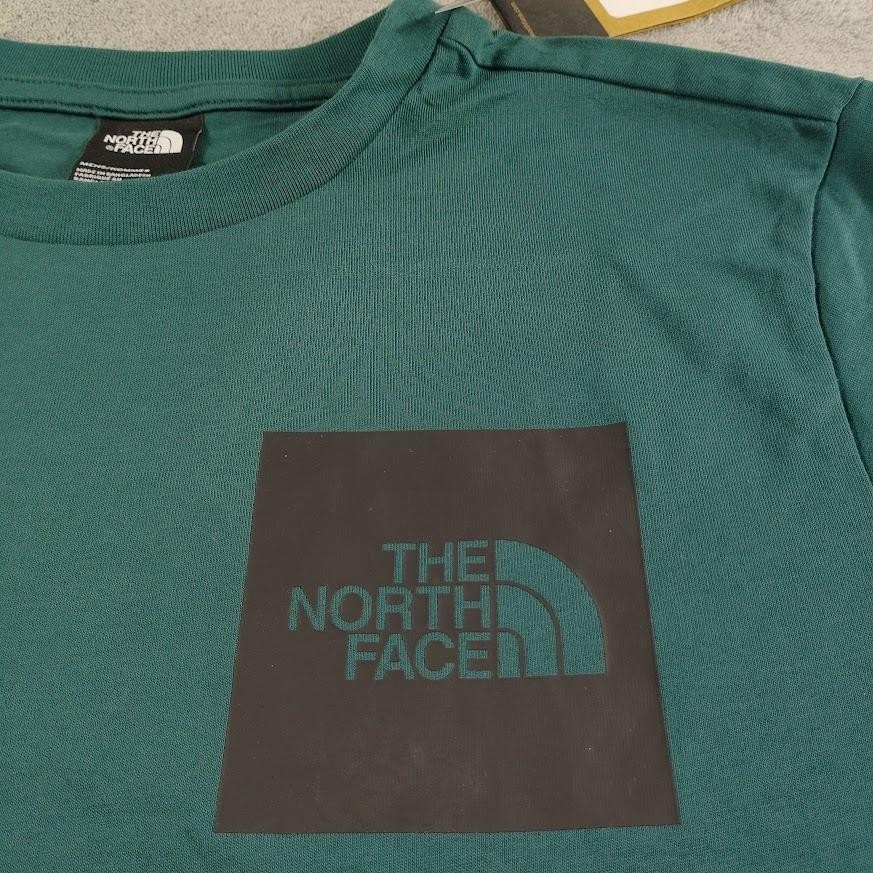 The North Face Shirt Mens S Deep Nori Green Logo Crew Neck M SS Fine Tee NF0A8A6 gallery