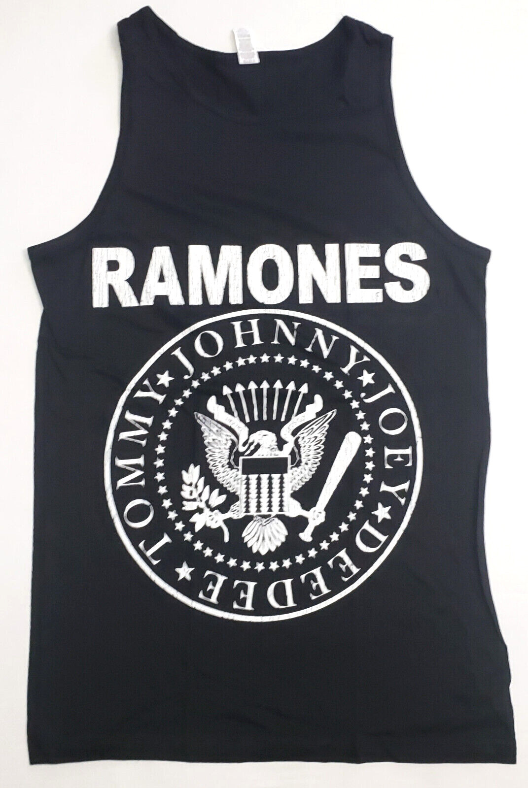 RAMONES Tank Top T-shirt Distressed Punk Rock Vest Men’s Black 100% Cotton New