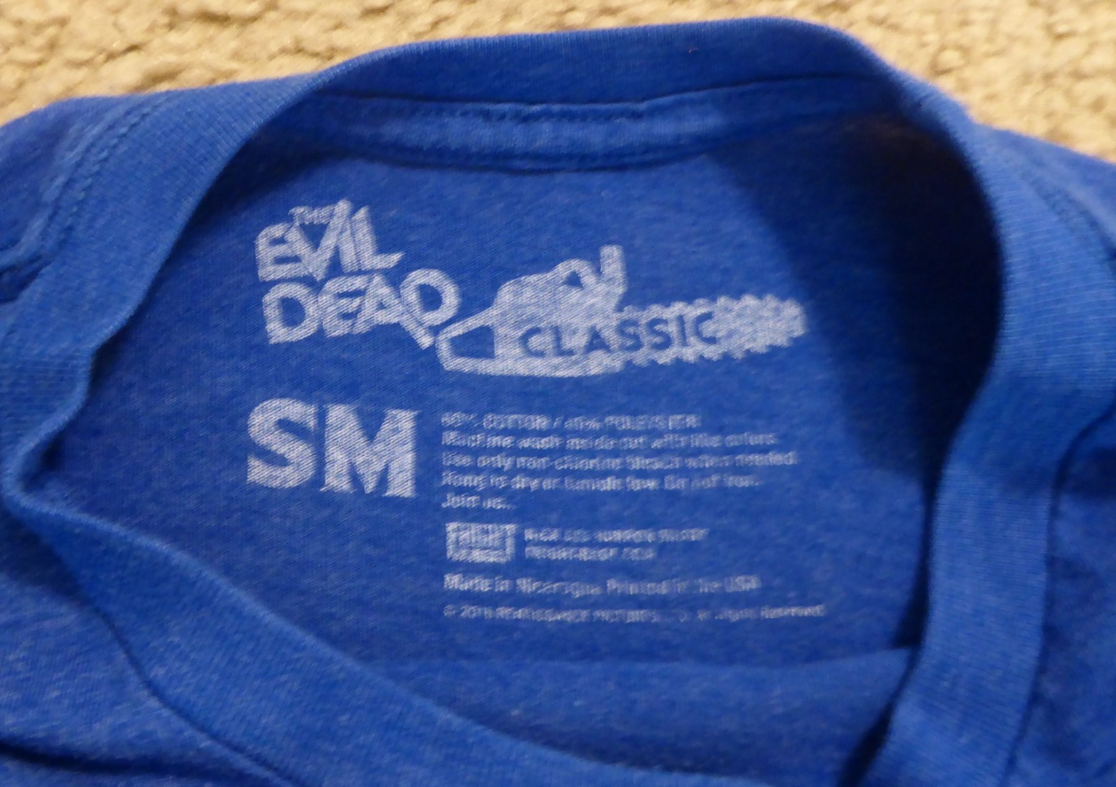 THE EVIL DEAD CLASSIC ROYAL BLUE T-SHIRT SIZE SMALL FRIGHT RAGS EXCELLENT SHAPE! gallery