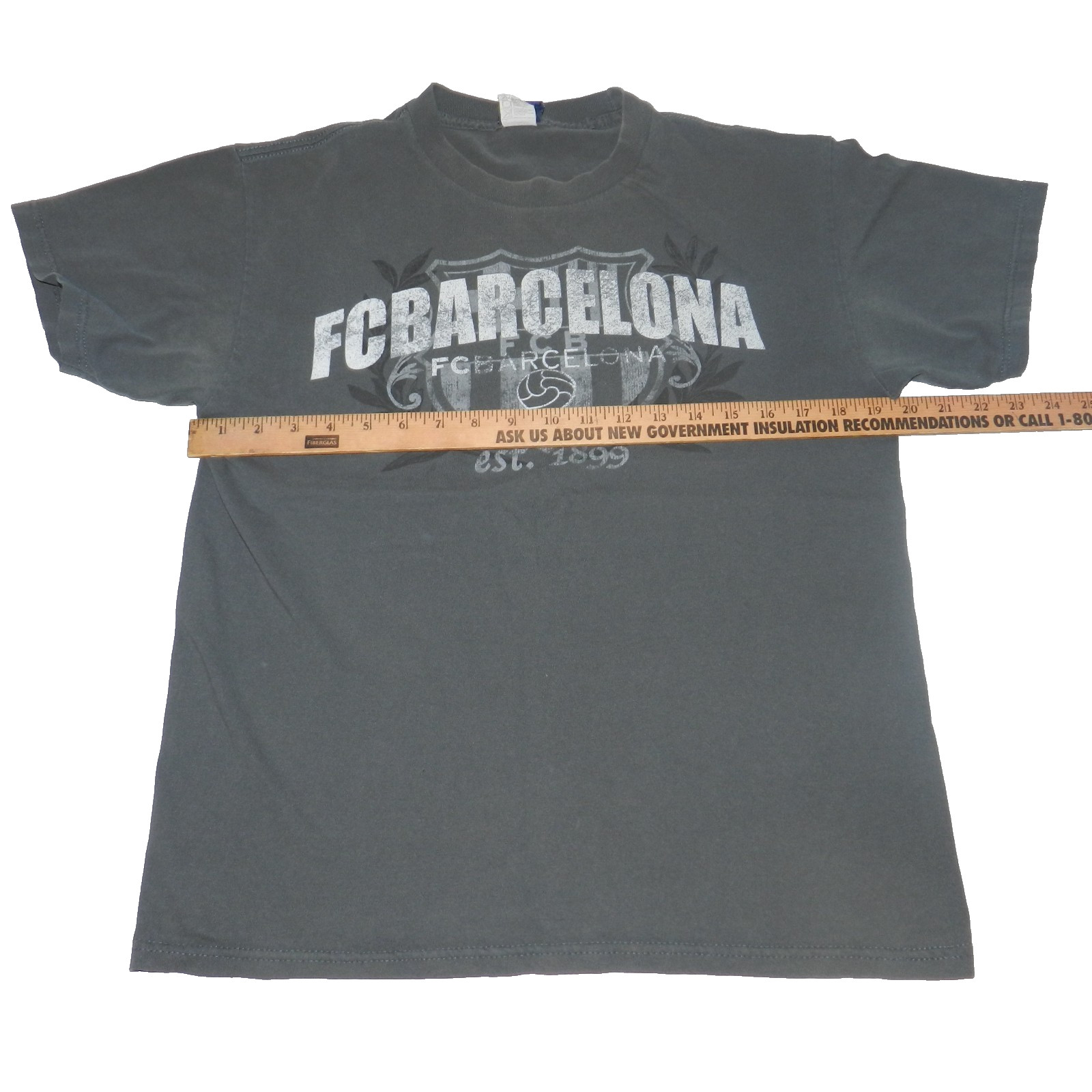 FC Barcelona FCB Shirt Men's Medium Gray Futbol Short Sleeve Athletic gallery