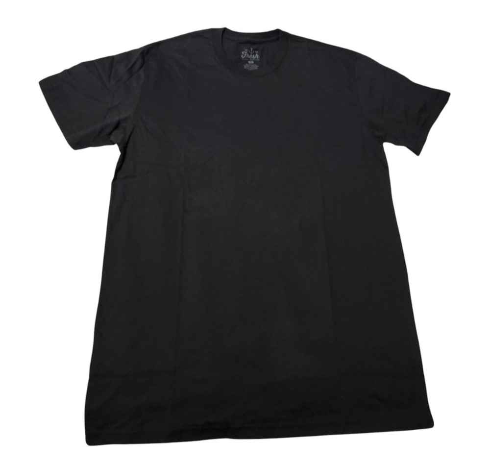 Fresh Clean Tees Threads Mens Short Sleeve Crewneck T-Shirt Black White Blue