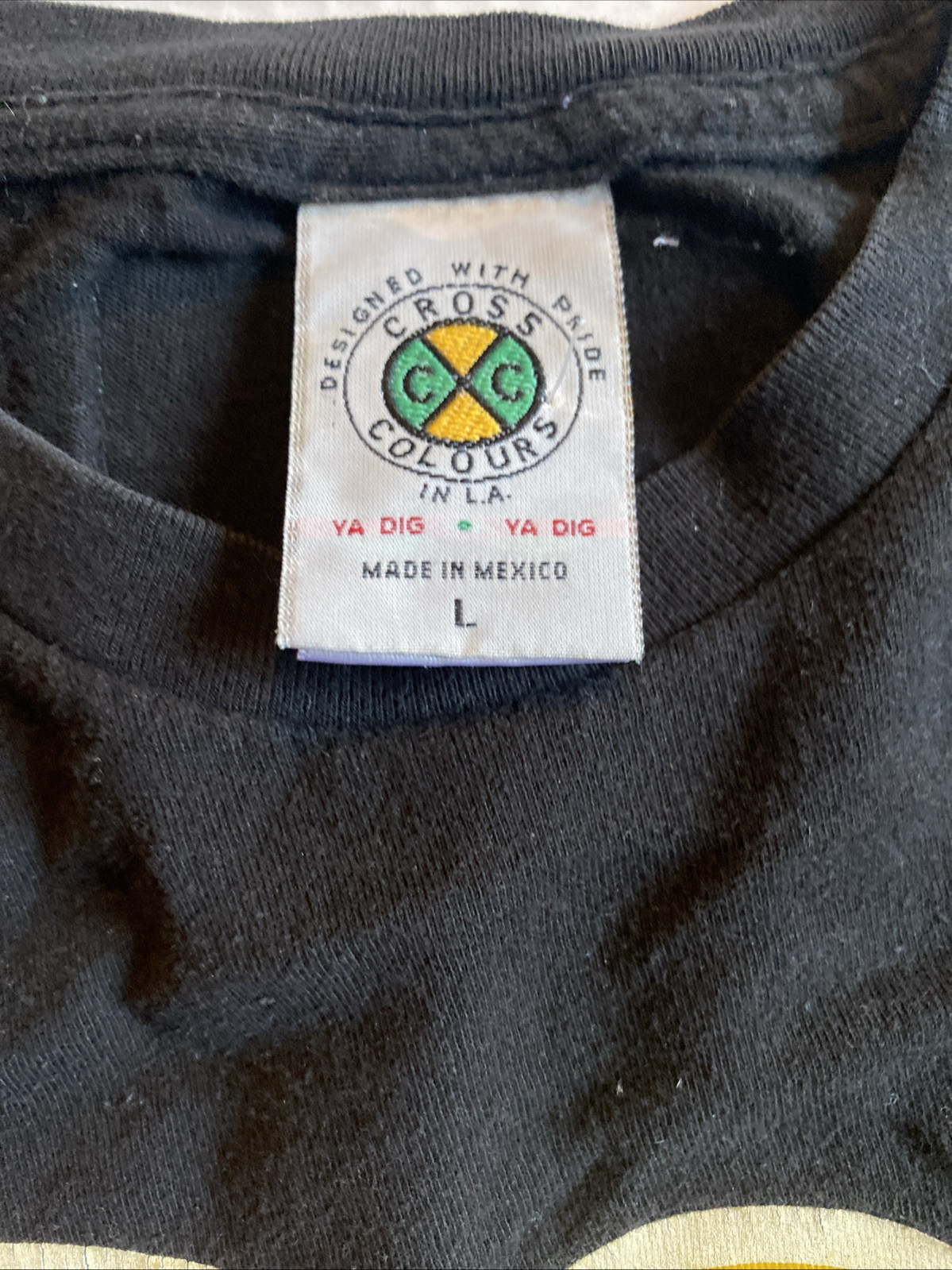 Vintage Cross Colours PEACE Stop-D the Violence Hip Hop Nation Men's L Rap Tee gallery