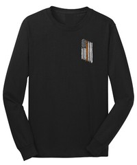 Thin Orange Line American Flag Search Rescue SAR Coast Guard Long Sleeve Shirt