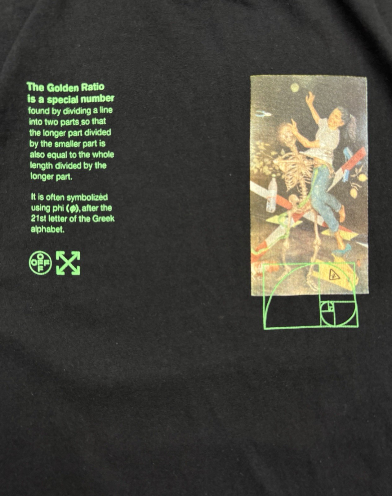 Off-White "Golden Ratio" Pascal Skeleton Graphic Black T-Shirt gallery