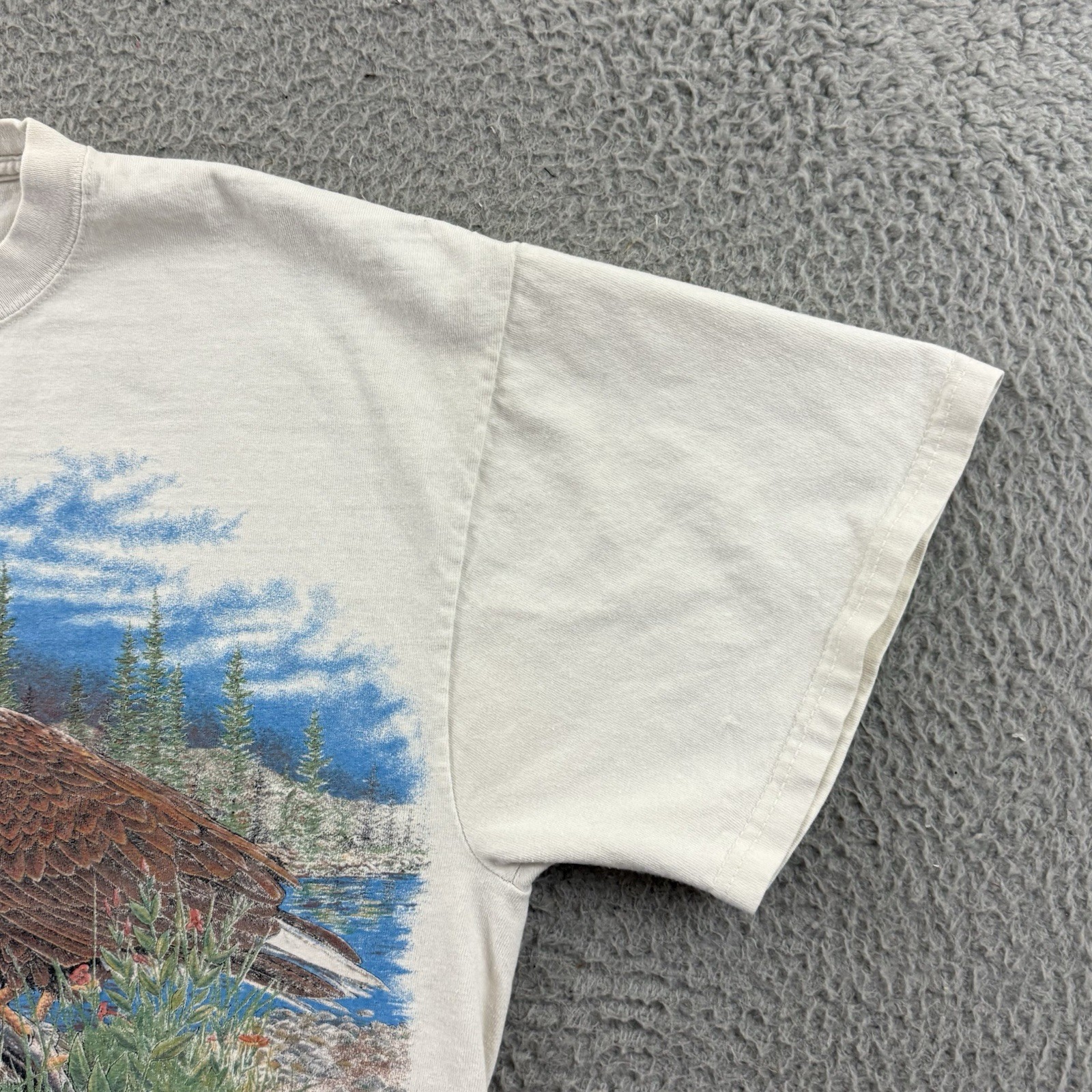 Vintage Bald Eagle Shirt Men Large White 90s Habitat Nature Short Sleeve Outdoor gallery