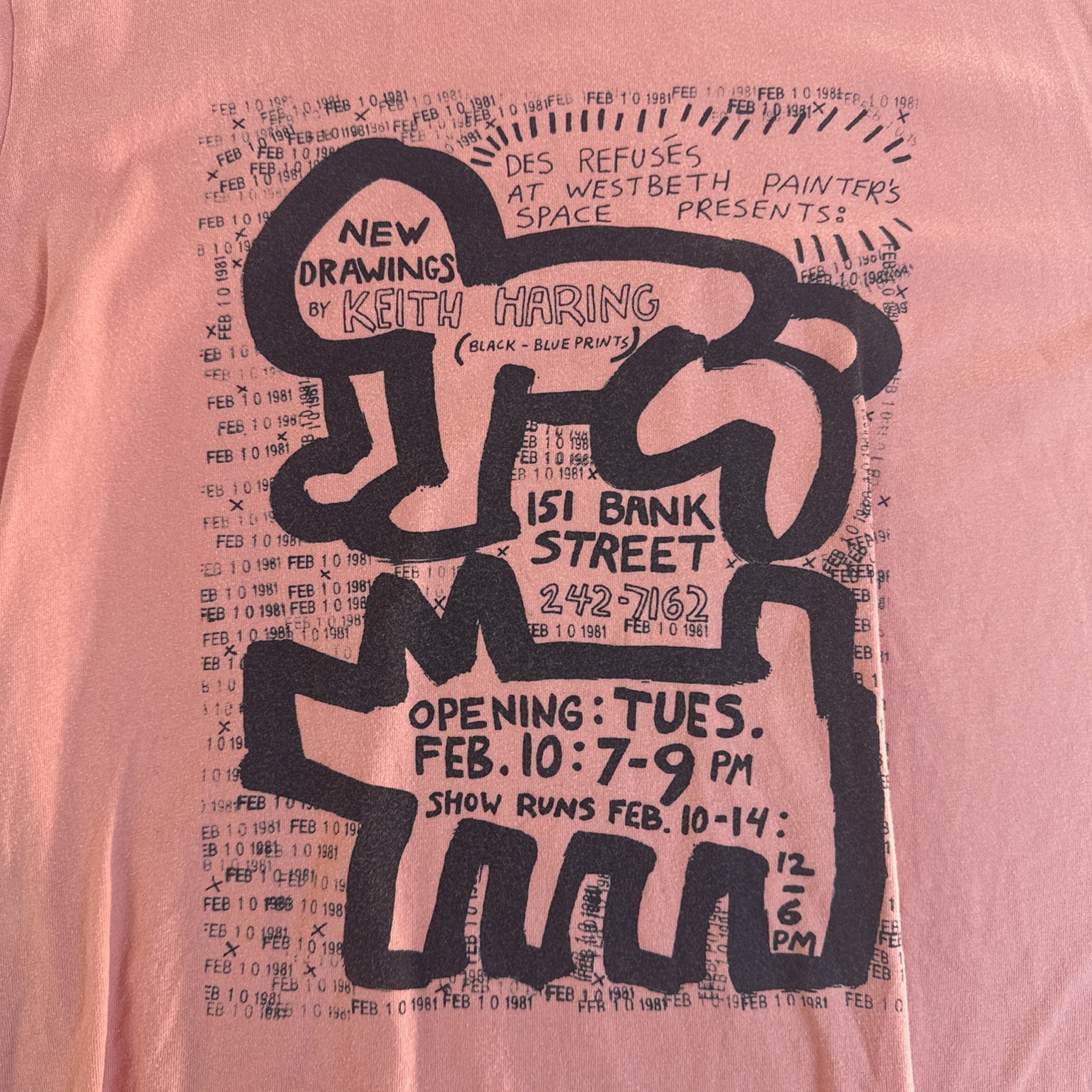 Uniqlo SPRZ NY Keith Haring Opening Graphic T Shirt Pink Mens XL gallery