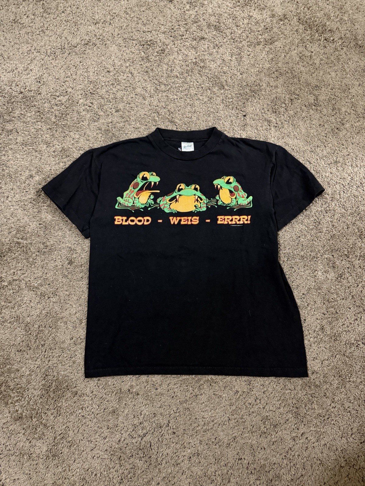 Vintage 90s Blood-Weis-errr! Budweiser Frog Beer Shirt Blood Drive Size Large