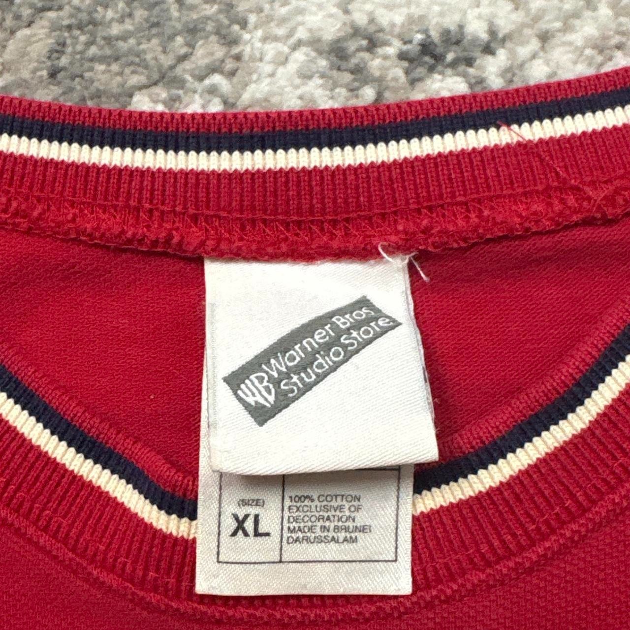 Vintage Looney Tunes Shirt Mens XL 90s Wile E Coyote Embroidered Pocket Tee Red gallery