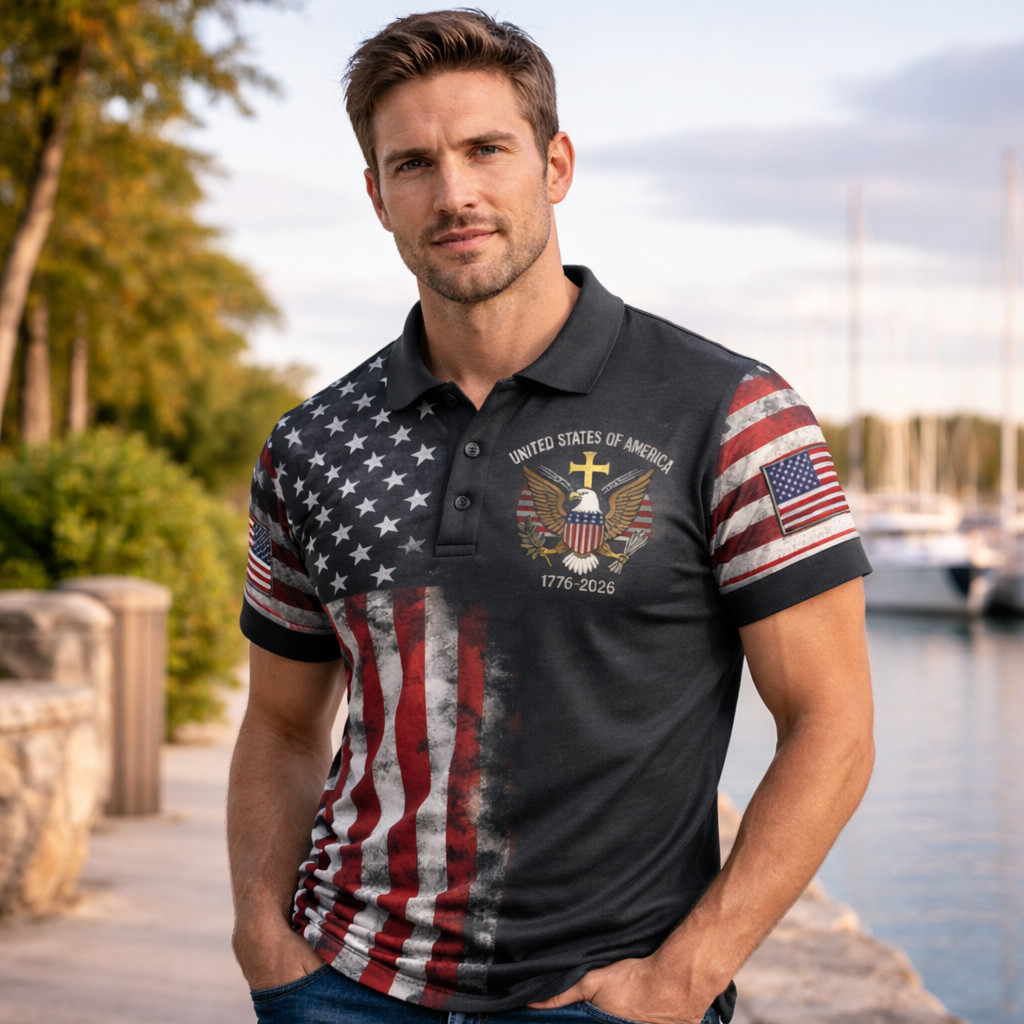 250th Anniversary Patriotic Polo Mens United States Of America 1776-2026 (S-5XL) gallery