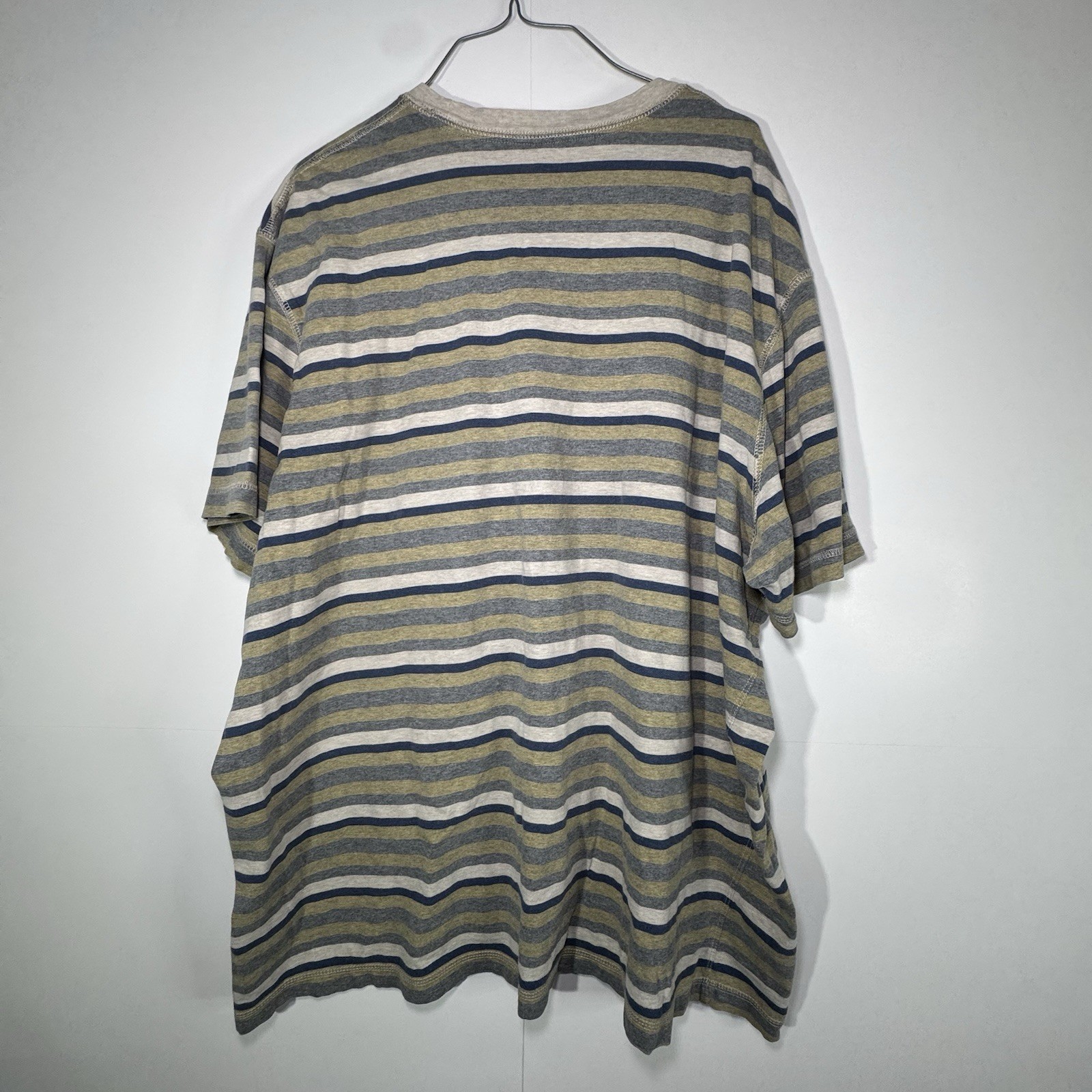 Northwest Territory Gray Blue Striped Cotton Pocket T-Shirt XXL Short Sleeve gallery